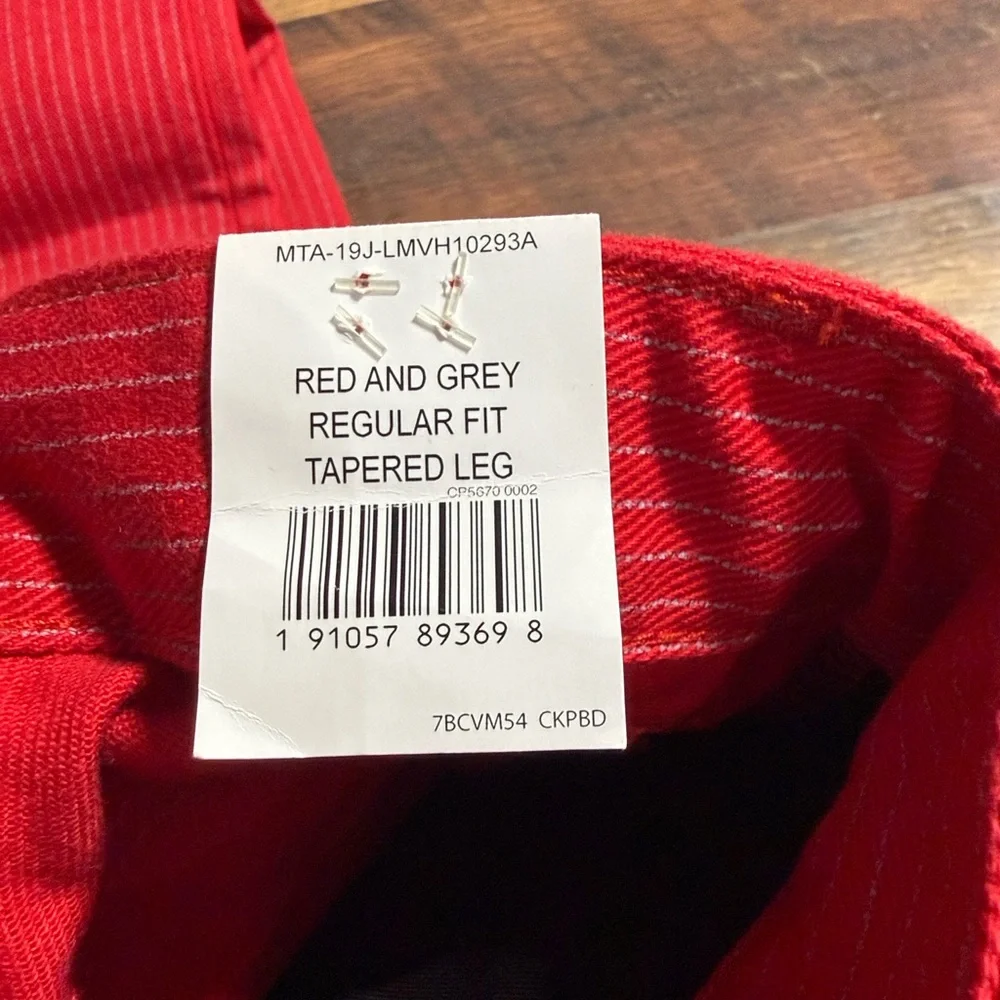 NWT Lee x Alife Collab Red Pinstripe Tapered Leg Jeans 32x32